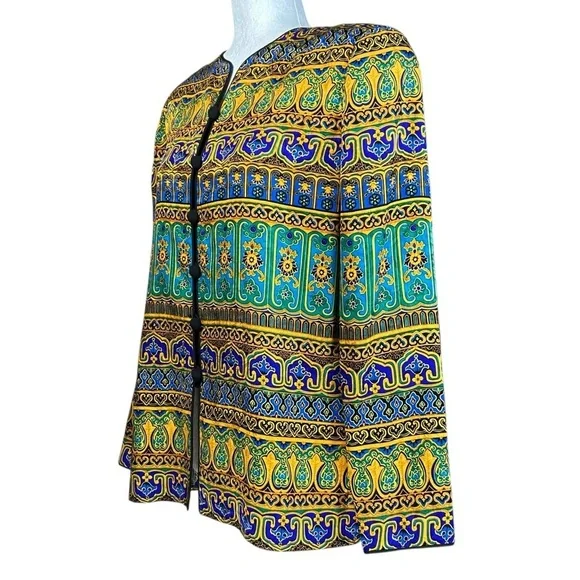 Vintage Adrianna Papell Silk Top 6 Evening Party Hoilday Vibrant Okd Money - Picture 5 of 10